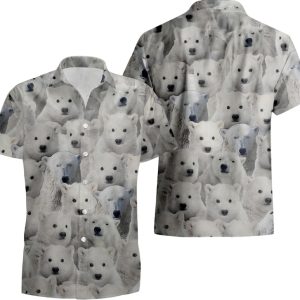 Unisex Polar Bear Hawaiian Shirt, Polar Bear Hawaiian Shirt, Polar Bear Shirt