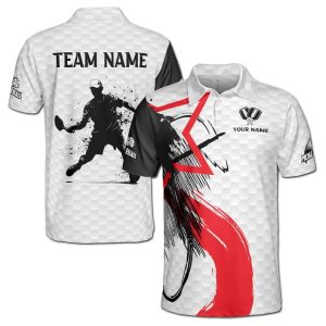 Personalized Name Team Silhouette Plays Pickleball Men's Polo Shirt
