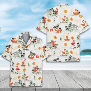 Tropical Flamingo Hawaiian Shirt for Men Women Youth, Funny Summer Aloha Shirt